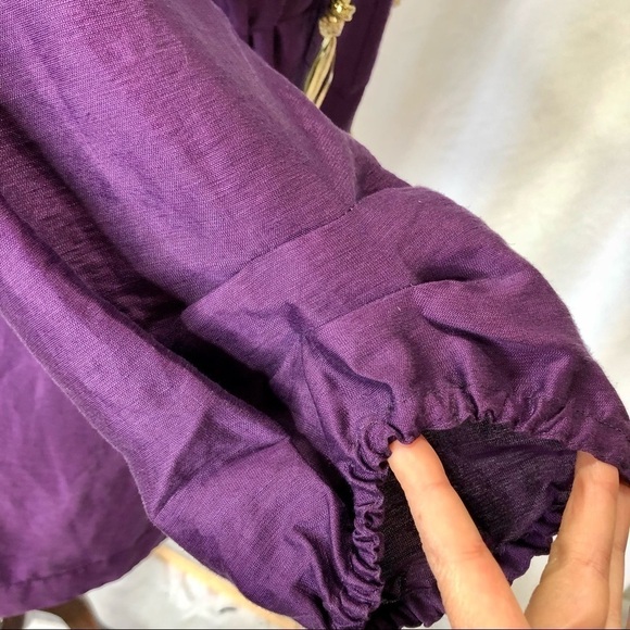 Diane von Furstenberg Honey Pie purple linen blend tunic dress pockets size 0 - Picture 4 of 10